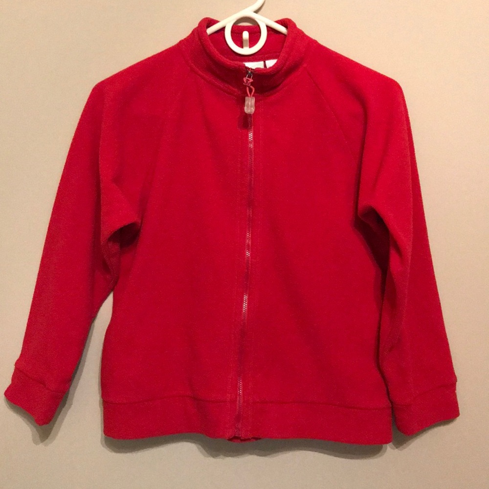 Red fleece jacket, girls size large